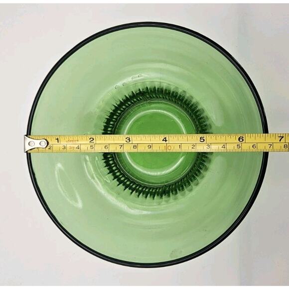 A.L. Randall Co. 1960s Green Candy Bowl with Ribbed Collar Base - Picture 6 of 8
